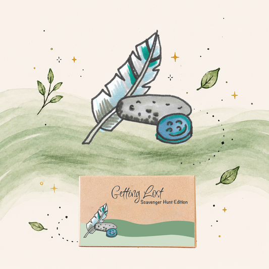 The Getting Lost Scavenger Hunt Edition brilliantly blends the thrill of a classic treasure hunt with the beautiful chaos of spontaneous exploration. features 30 direction + activity cards, shop now at Coffee and Moo NZ.