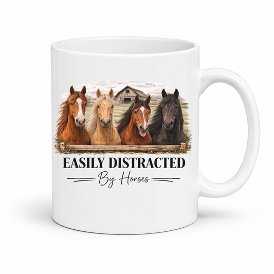 Easily Distracted by Horses Coffee Mug