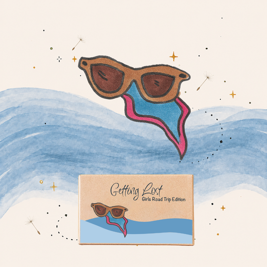 'Getting Lost Girls Road Trip Edition' game. Includes 26 direction and activity cards, ready for a weekend getaway. Purchase yours from Coffee and Moo NZ
