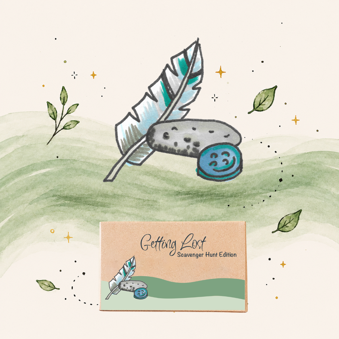 The Getting Lost Scavenger Hunt Edition brilliantly blends the thrill of a classic treasure hunt with the beautiful chaos of spontaneous exploration. features 30 direction + activity cards, shop now at Coffee and Moo NZ.