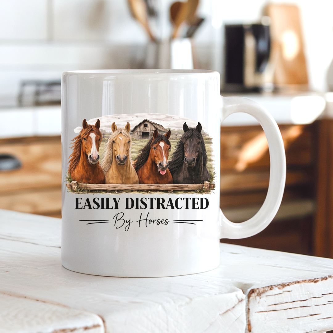 Easily Distracted by Horses Coffee Mug