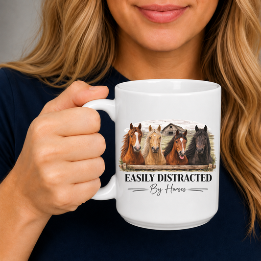 Easily Distracted by Horses Coffee Mug