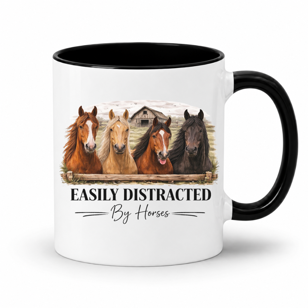 Easily Distracted by Horses Coffee Mug