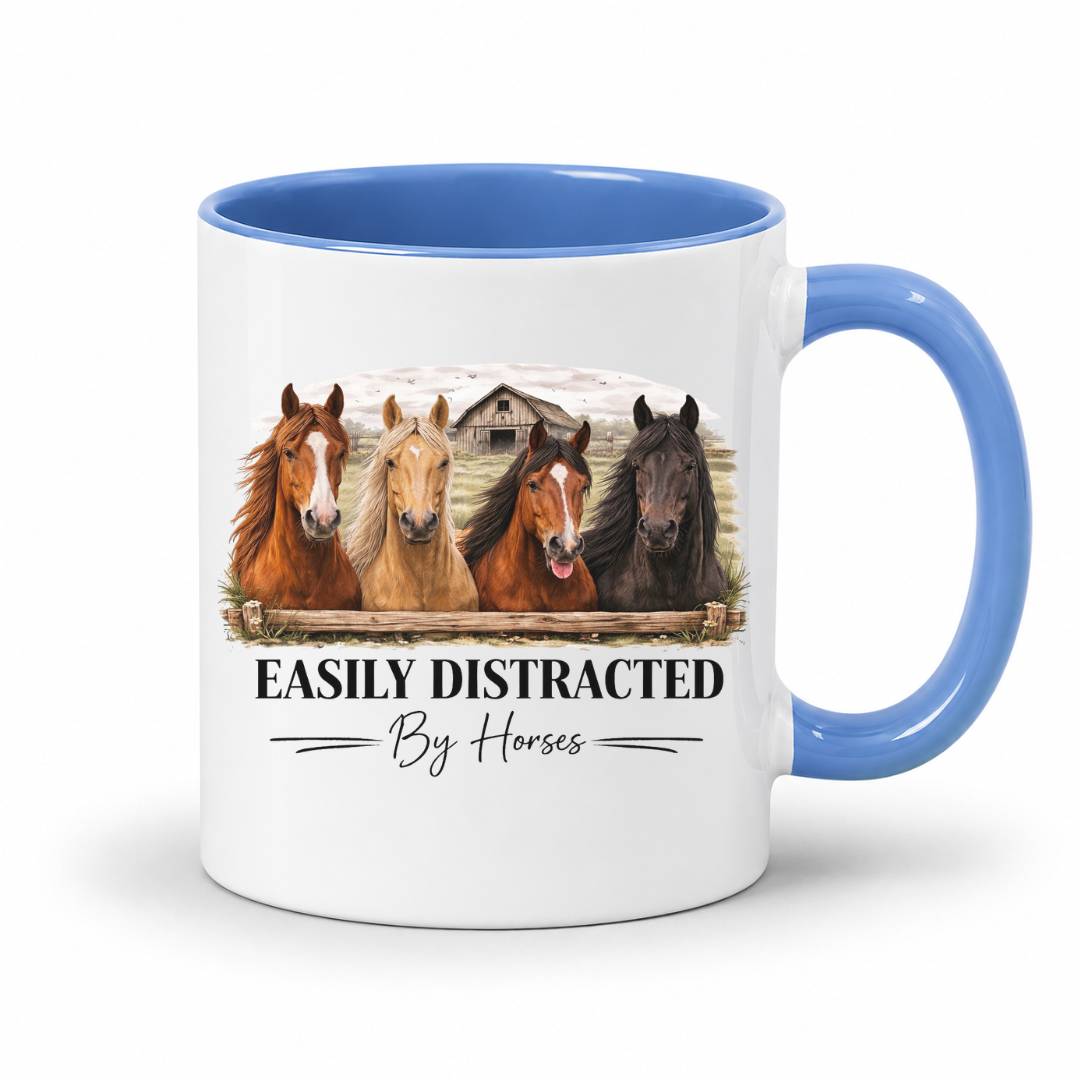 Easily Distracted by Horses Coffee Mug