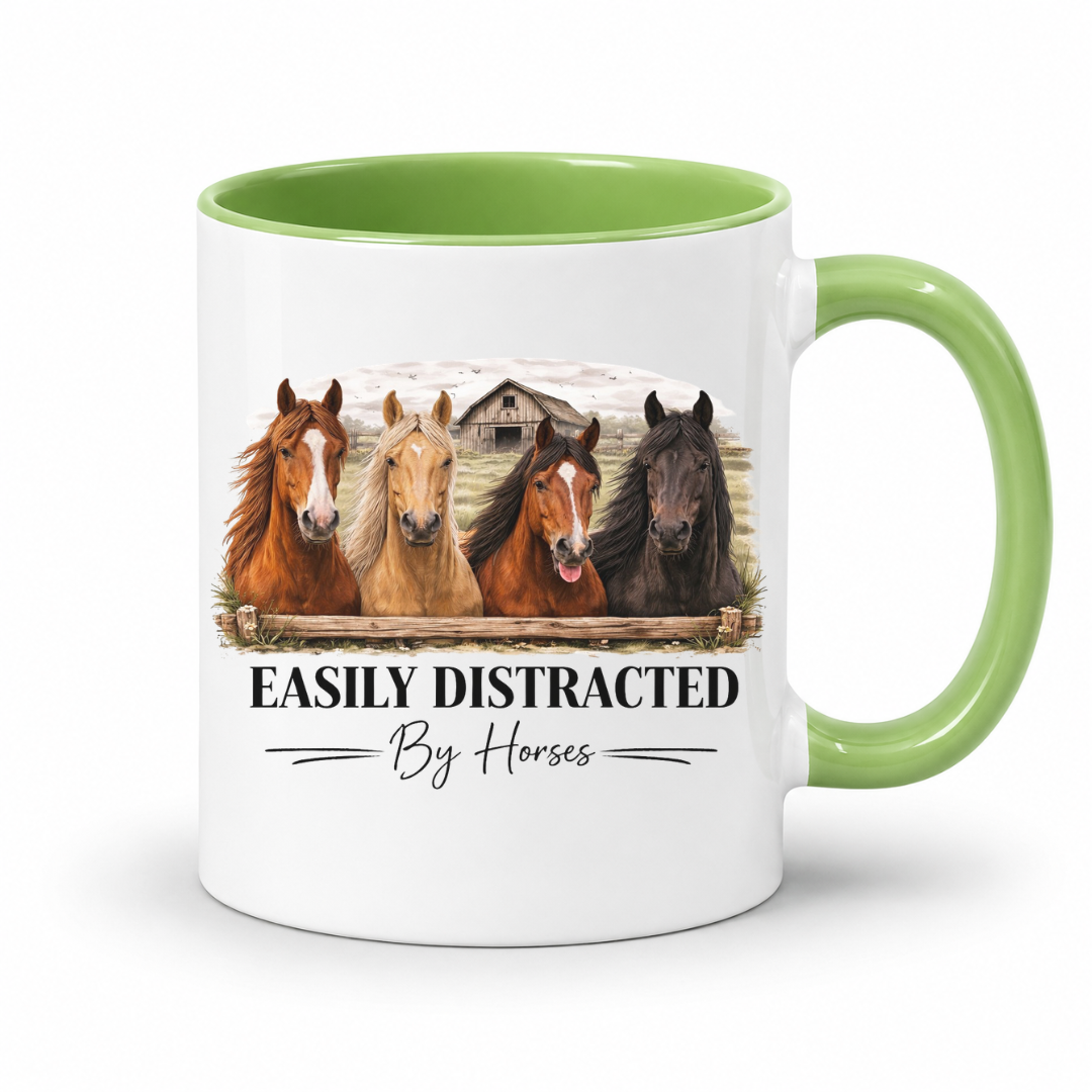 Easily Distracted by Horses Coffee Mug