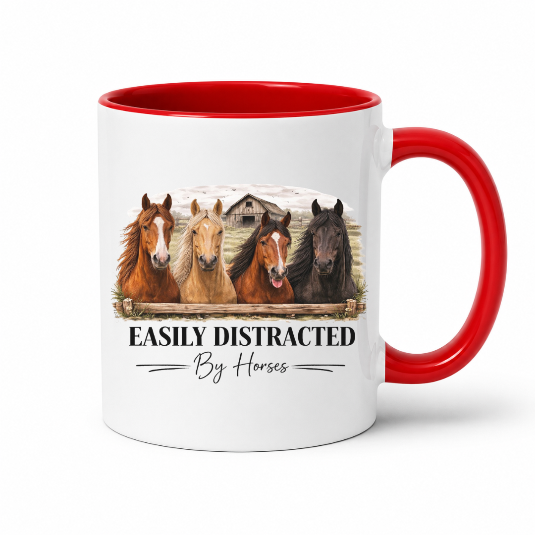 Easily Distracted by Horses Coffee Mug