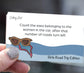 A card from the 'Getting Lost Girls Road Trip Edition' game. card reads "count the exes belonging to the women in the car, after that number of roads turn left". Pack Includes 26 direction and activity cards, ready for a weekend getaway. Purchase yours from Coffee and Moo NZ