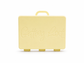 A beach sands rectangular carrying case with a top handle, featuring the words 'Getting Lost' embossed on the front, set against a plain white background. For the Getting lost card game. Purchase from Coffee and Moo